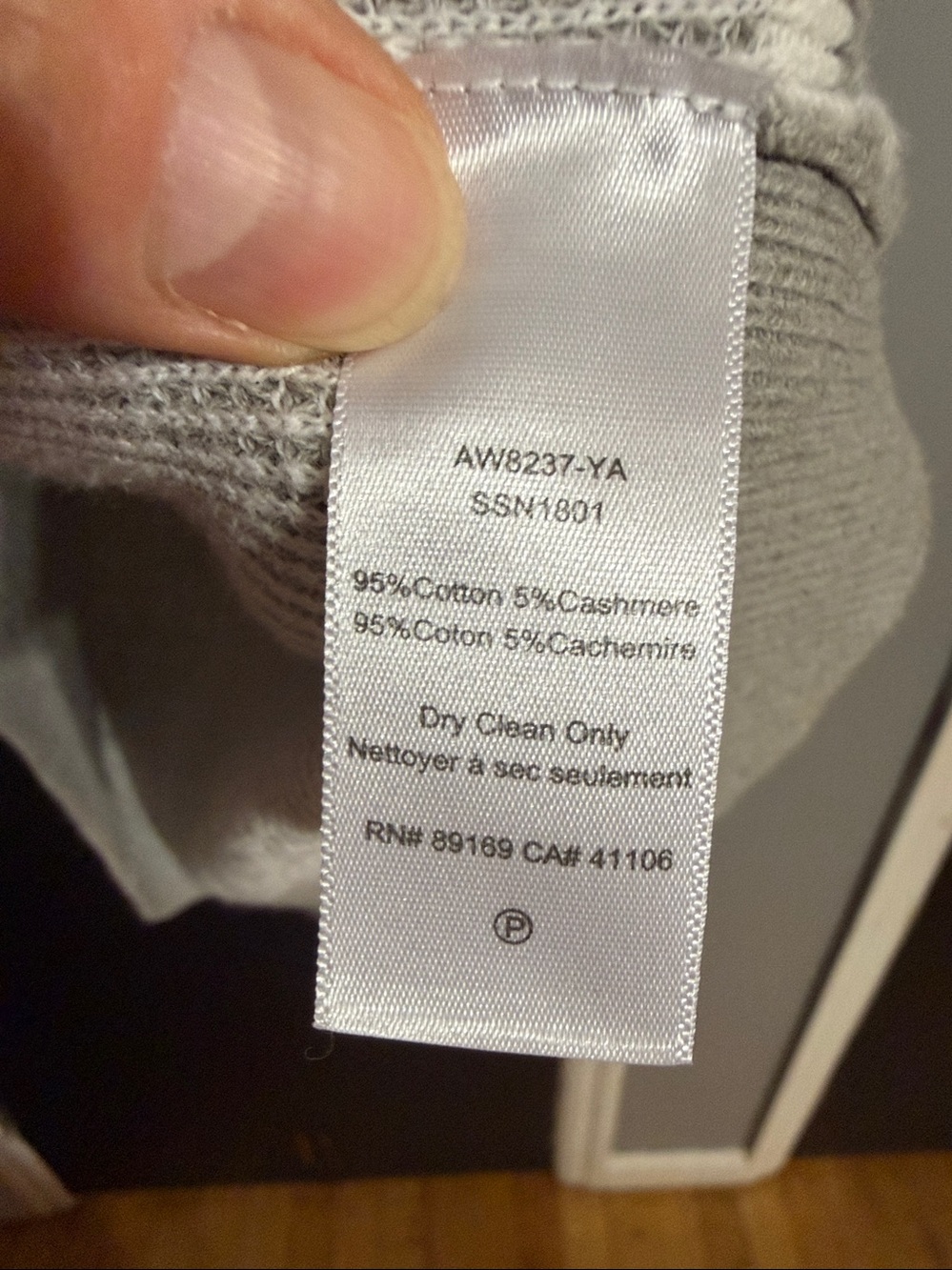 ATM Gray & White Waffle Knit Raglan Sleeve Button-Down Schoolboy Cardigan Size M - Picture 6 of 6